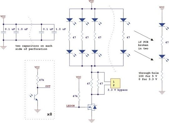 qtr-8a 8′li kızılötesi sensör - analog - pl-960 devre şeması